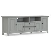 Simpli Home - Amherst 72 inch Solid Wood TV Media Stand in Fog Grey - Fog Grey - Large Front