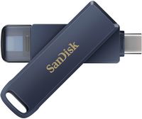 SanDisk - 256GB USB Flash Drive for iPhone Lightning and USB Type-C Metallic Sky - Blue - Large Front