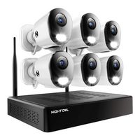 Night Owl - 10 Channel 6 Camera Wireless 2K 1TB NVR Security System - White - Large Front