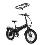 Lectric eBikes - XP4 Step-Over Foldable eBike (Max 50mi/28mph) + LevelUp Rack - Tempest Grey - Large Front
