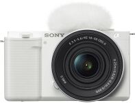 Sony - Alpha ZVE10: APS-C Content Creators’ Camera - White - Large Front