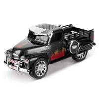 QFX - Retro Classic Truck Portable Bluetooth Speaker with Bass Radiator and LED Lights - Black - Large Front