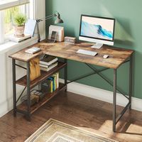 Bestier L-Shaped Corner Computer Desk with Storage Shelf - 48
