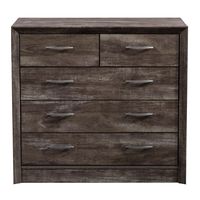 CorLiving - Newport 5 Drawer Dresser - Brown Washed Oak - Large Front