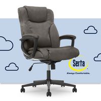 Serta - Connor Upholstered Executive High-Back Office Chair with Lumbar Support - Bonded Leather ... - Large Front