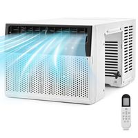 Costway 6300 BTU (10000 BTU Ashrae) Window Air Conditioner with Remote, LED Control Panel, up to ... - Large Front
