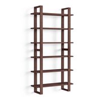 Burrow - Index Hardwood 6-Shelf Bookshelf - Walnut - Large Front