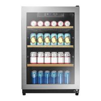 Insignia™ - 130-Can Beverage Cooler - Silver - Large Front