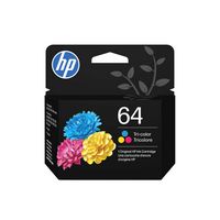 HP - 64 Standard Capacity Ink Cartridge - Tri-color - Large Front