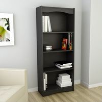 Sonax - 4-Shelf Bookcase - Black - Large Front