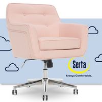 Serta - Ashland Memory Foam & Twill Fabric Home Office Chair - Blush Pink - Large Front