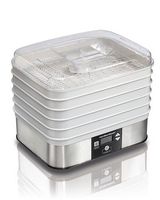 Hamilton Beach - 5 Tray Digital Food Dehydrator - Silver/White - Large Front