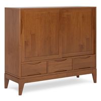 Simpli Home - Harper Medium Storage Cabinet - Teak Brown - Large Front