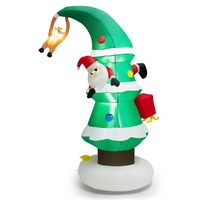 Costway - 8FT Inflatable Christmas Tree with Santa Claus, Blowup Holiday Decoration - Multicolor - Large Front