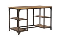 Linon Home Décor - Barlyn Four-Shelf Writing Desk - Weathered Driftwood - Large Front