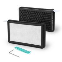 Lectron - Cabin Air Filter Replacement for Tesla Model 3/Model Y (2 Pack) - Black - Large Front
