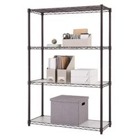 TRINITY - 4-Tier | 36x14x54 | Commercial Wire Shelving | NSF | w/Liners | - Dark Bronze - Large Front