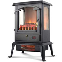 Lifesmart - 3 Sided Flame View Infrared Heater Stove - Black - Large Front