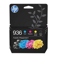 HP - 936 4-Pack Standard Capacity Ink Cartridges - Black/Cyan/Magenta/Yellow - Large Front
