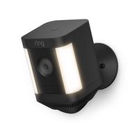 Ring - Spotlight Cam Plus Outdoor/Indoor Wireless 1080p Battery Surveillance Camera - Black - Large Front