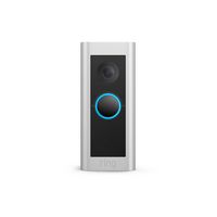 Ring - Wired Doorbell Pro Smart WiFi Video Doorbell - Satin Nickel - Large Front