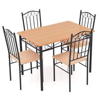 Costway - 5 PCS Dining Set Wood Metal 30