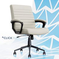 Click365 - Transform 3.0 Extra Comfort Ergonomic Mid-Back Desk Chair - White - Large Front