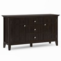 Simpli Home - Bedford Sideboard Buffet - Dark Tobacco Brown - Large Front