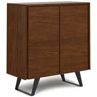 Simpli Home - Lowry Medium Storage Cabinet - Walnut Veneer - Large Front