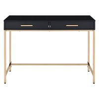 OSP Home Furnishings - Alios Desk - Black/Rose Gold - Large Front