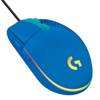 Logitech - G203 LIGHTSYNC Wired Optical Gaming Mouse with 8,000 DPI sensor - Wired - Blue - Large Front