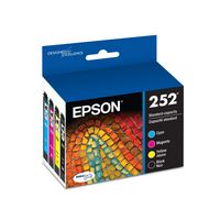 Epson - 252 4-Pack Ink Cartridges - Black/Cyan/Magenta/Yellow - Large Front