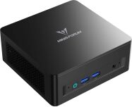 Minisforum - UM760 Slim Mini PC - AMD Ryzen 5 7640HS - 16GB RAM, 512 GB SSD Storage - Black - Large Front
