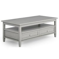 Simpli Home - Warm Shaker Coffee Table - Fog Grey - Large Front