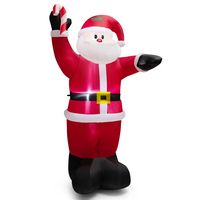 Costway - 8 FT Inflatable Santa Claus Holding Crutch Lollipop Blow-up Christmas Decoration - Mult... - Large Front