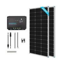 Renogy - 200 W 12V Solar Kit with 2 100W Solar Panel and 30A PWM Controller for RV, Boats, Traile... - Large Front