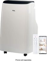 TCL - 300 Sq. Ft. 7,000 BTU 3-in-1 Smart Portable Air Conditioner - White - Large Front