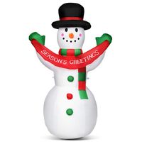 Costway - 6 FT Inflatable Christmas Snowman w/ LED Lights Blow Up Outdoor Yard Decoration - Multi... - Large Front
