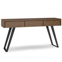 Simpli Home - Lowry Console Sofa Table - Rustic Natural Aged Brown - Large Front