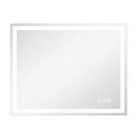 LOVMOR - 36 x 28 Inches Tempered Glass LED Bathroom Mirror with Anti-Fog & 3-Color Dimmable Light... - Large Front