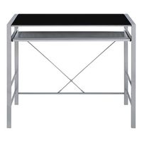 OSP Home Furnishings - Zephyr Computer Desk - Black/Silver - Large Front