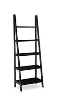 Linon Home Décor - Radford Five-Tier Ladder Bookshelf - Black - Large Front