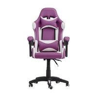 CorLiving - Ravagers Gaming Chair - Purple and White - Large Front