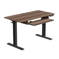 HUANUO - Adjustable Standing Desk with Keyboard Tray - 48″ x 24″ - Walnut - Large Front