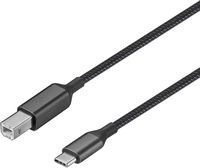 Insignia™ - 6-Foot USB-C to USB-B Printer Cable - Black - Large Front
