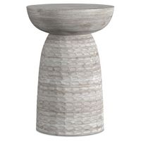 Simpli Home - Boyd Wooden Accent Table - White Wash - Large Front