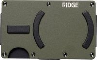 The Ridge Wallet - Matte Olive MagSafe Wallet Cash Strap - Green - Large Front