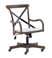 Linon Home Décor - Hammond Rustic Bentwood Office Chair With Arms - Beige - Large Front