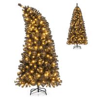 Costway - 6 FT Artificial Halloween Tree with Bendable Top Section 726 Branch Tips 260 Lights - B... - Large Front