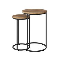 CorLiving - Fort Worth Nesting Side Table - Light Brown - Large Front